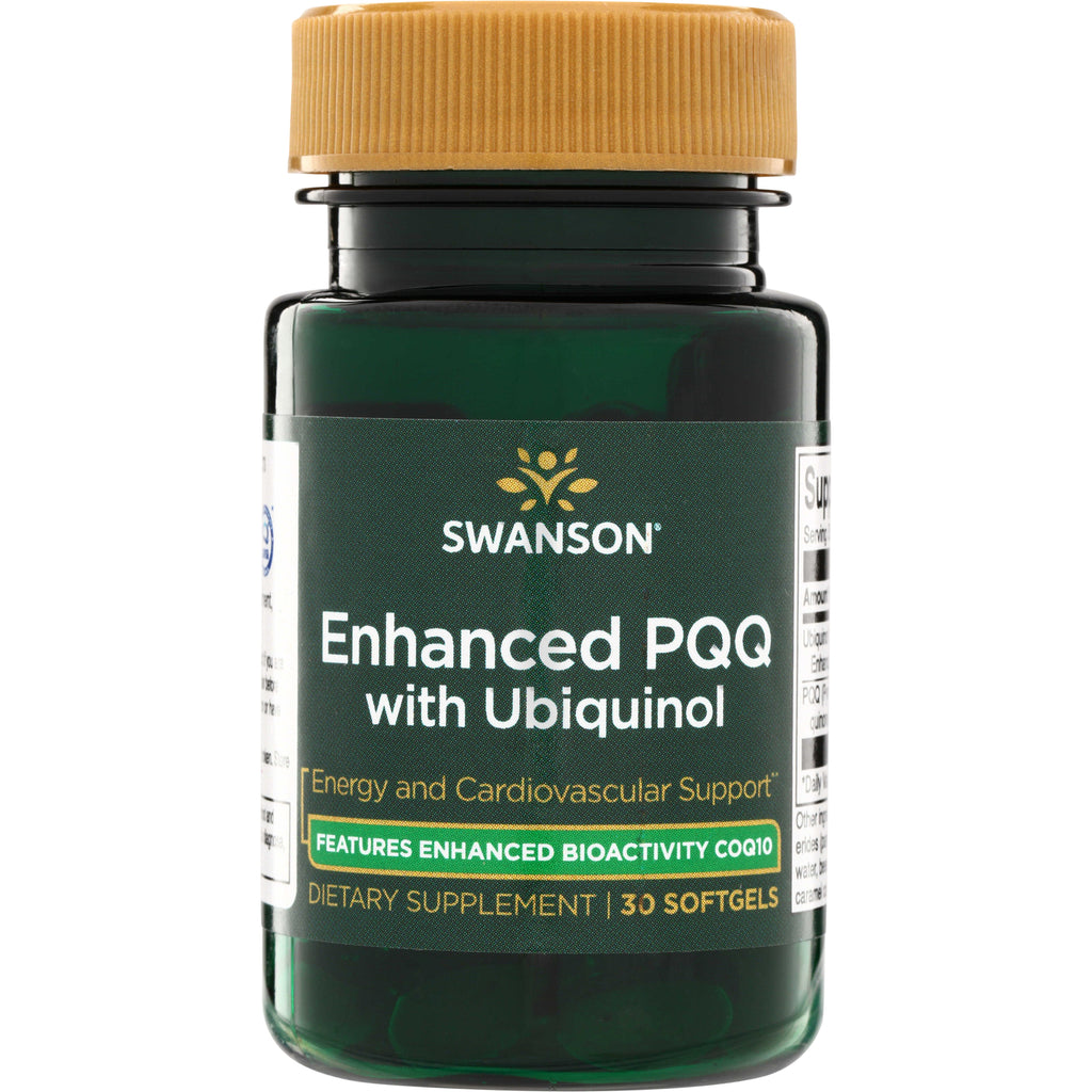 SWU945 | Swanson Enhanced PQQ with Ubiquinol supplement bottle, 30 softgels, green label - Thumbnail