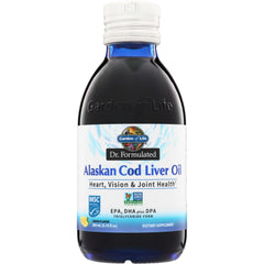 GLF324 | Garden of Life Dr. Formulated Alaskan Cod Liver Oil, lemon flavor, 200 mL bottle front label
