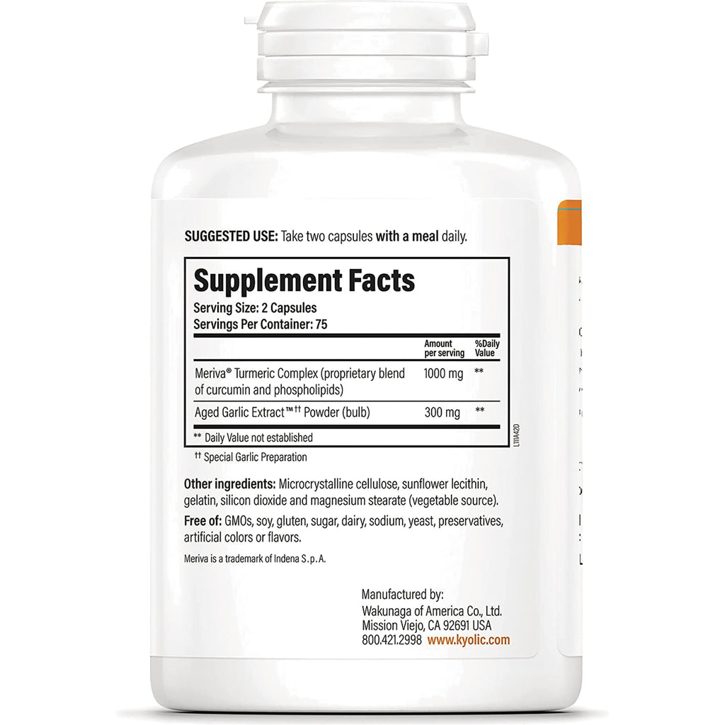 KY141 | Back label showing Supplement Facts, serving size 2 capsules, ingredients and manufacturer information - Thumbnail