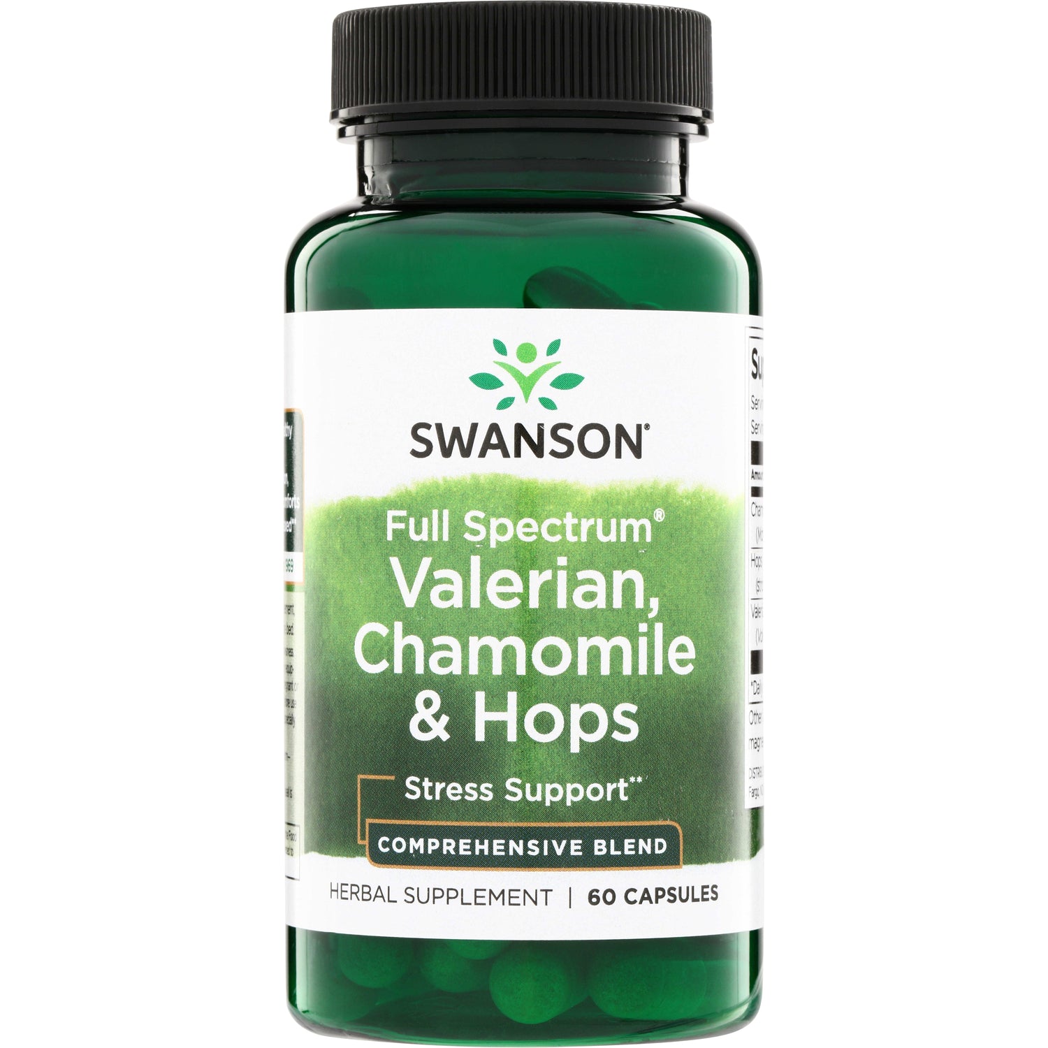SW1665 | Swanson Full Spectrum Valerian, Chamomile & Hops Stress Support, 60 capsules