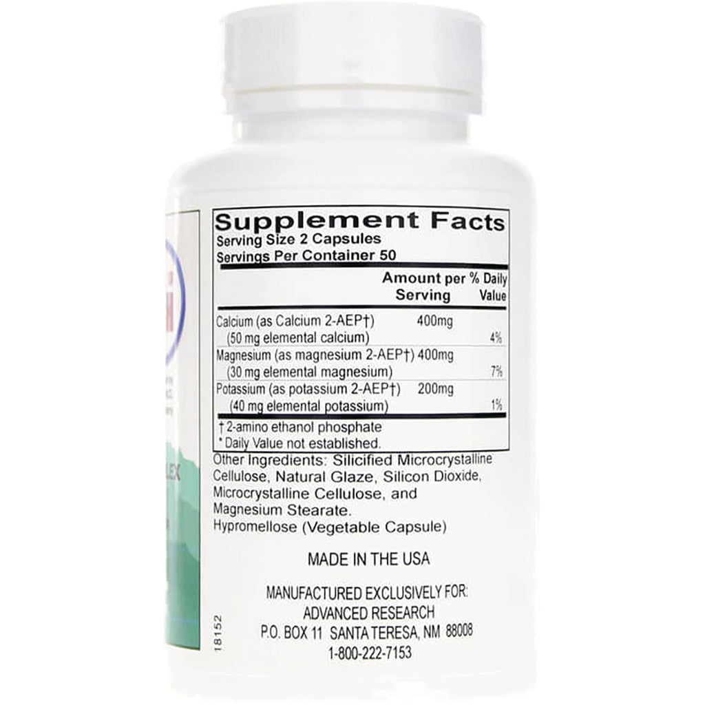 ADR023 | Back label with Supplement Facts showing Serving Size 2 Capsules, ingredients list and Made in the USA - Thumbnail