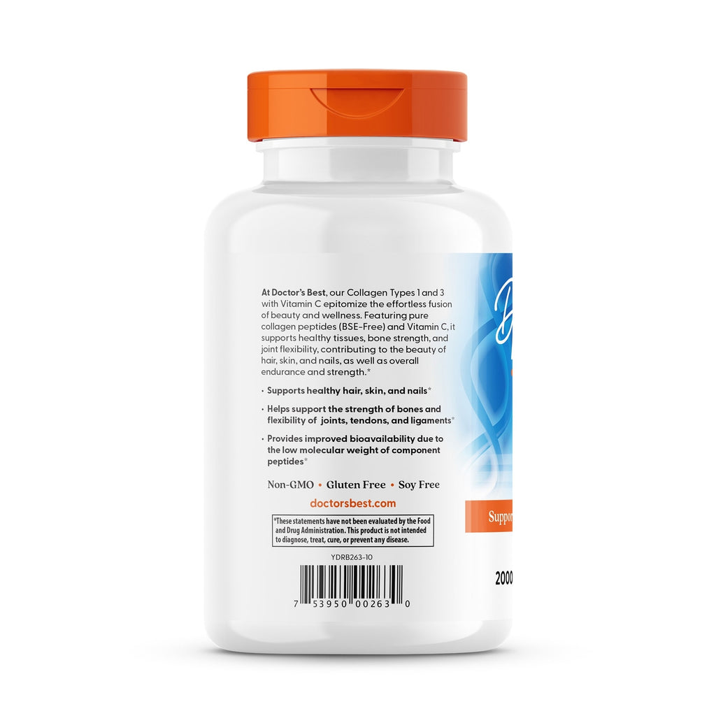 DB214 | back label of white supplement bottle showing ingredient panel, warning box and barcode under orange cap - Thumbnail