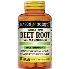 MSN057 | Mason Natural Beet Root with Magnesium supplement bottle, front label reading 100 tablets