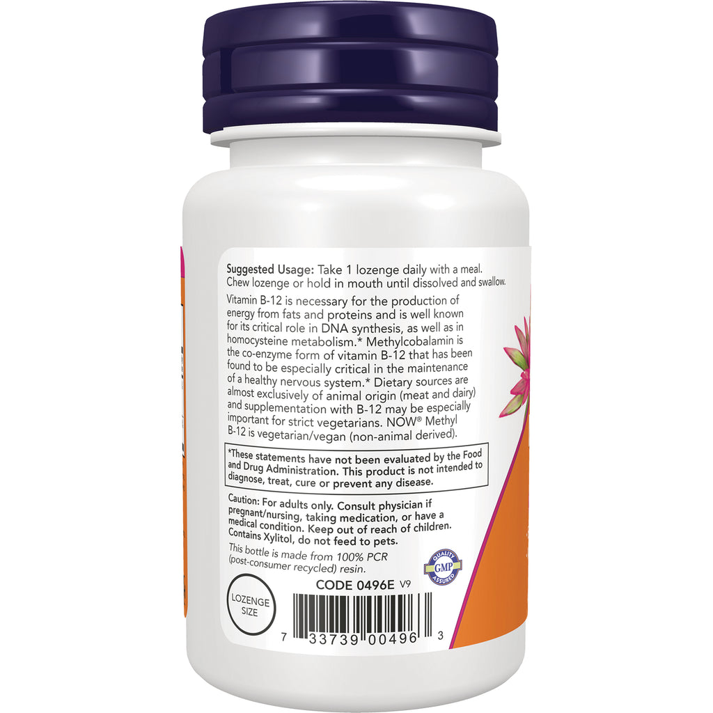 NWF493 | back label of white supplement bottle showing suggested usage text, caution box and barcode - Thumbnail