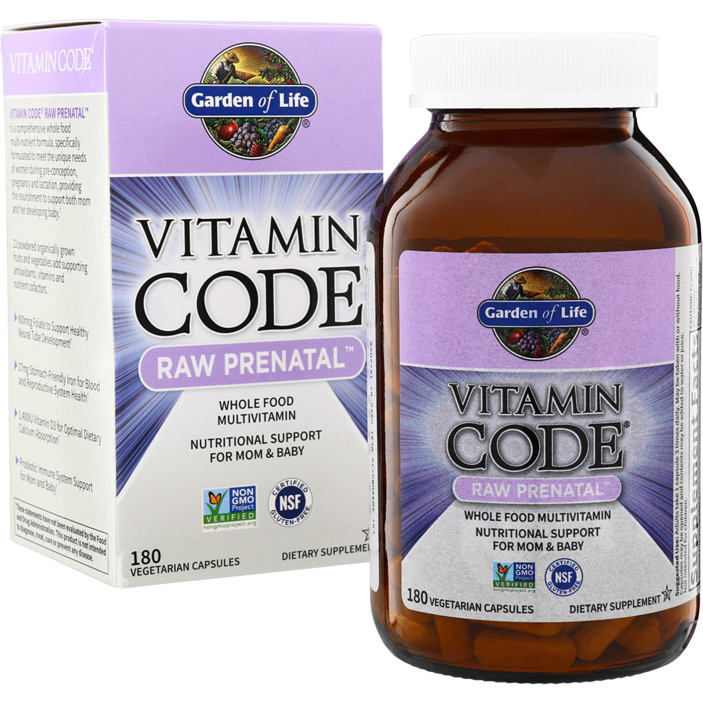 GLF139 | Garden of Life Vitamin Code Raw Prenatal whole food multivitamin, 180 vegetarian capsules - Thumbnail