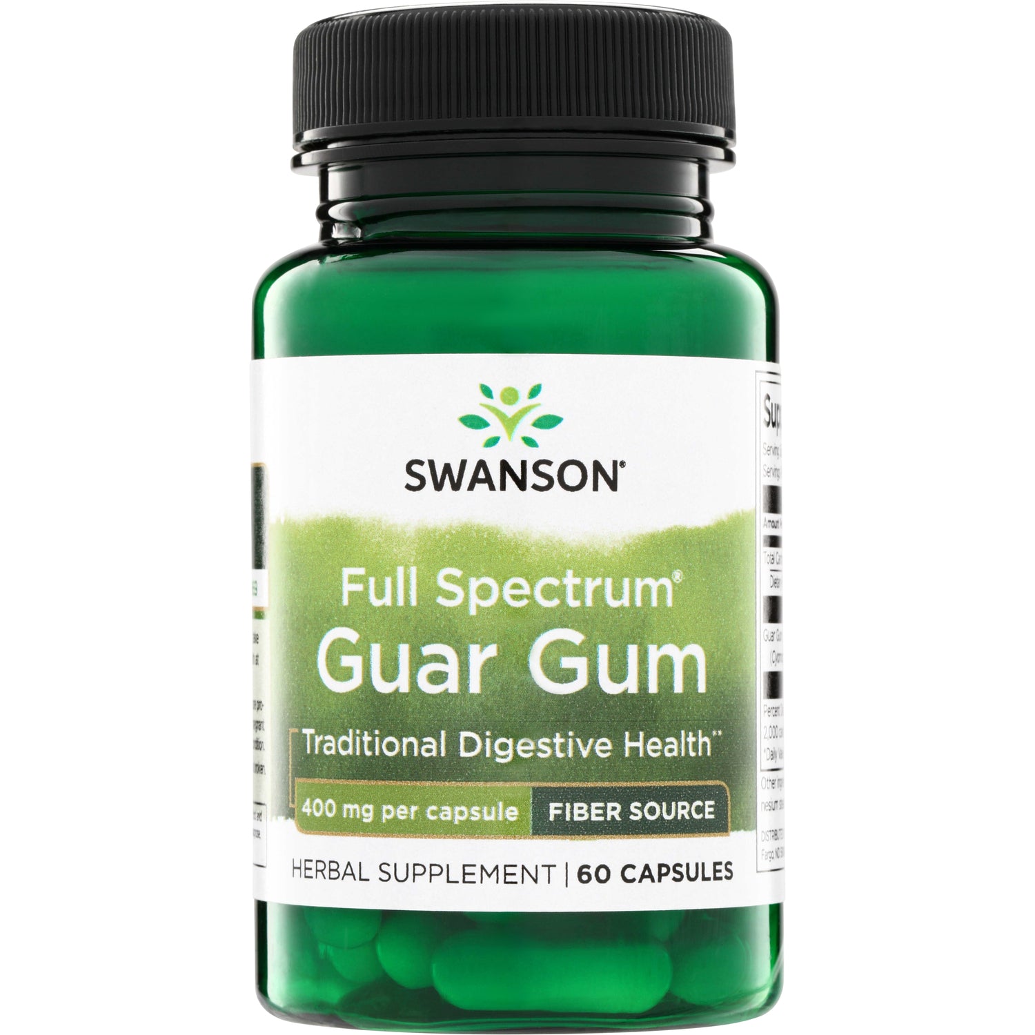 SW1279 | Swanson Full Spectrum Guar Gum herbal supplement, 400 mg per capsule, 60 capsules