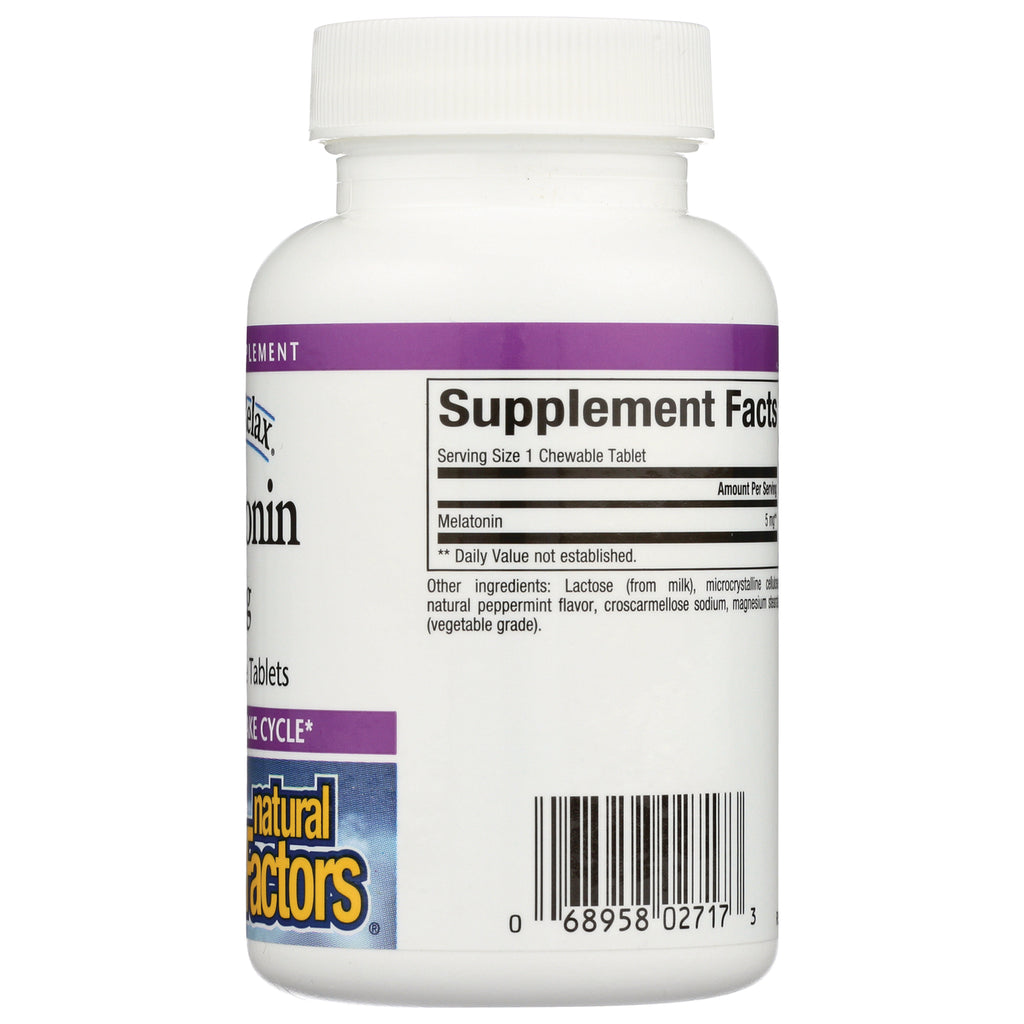 NFC113 | Back of white supplement bottle showing Supplement Facts panel, ingredient list, and barcode - Thumbnail