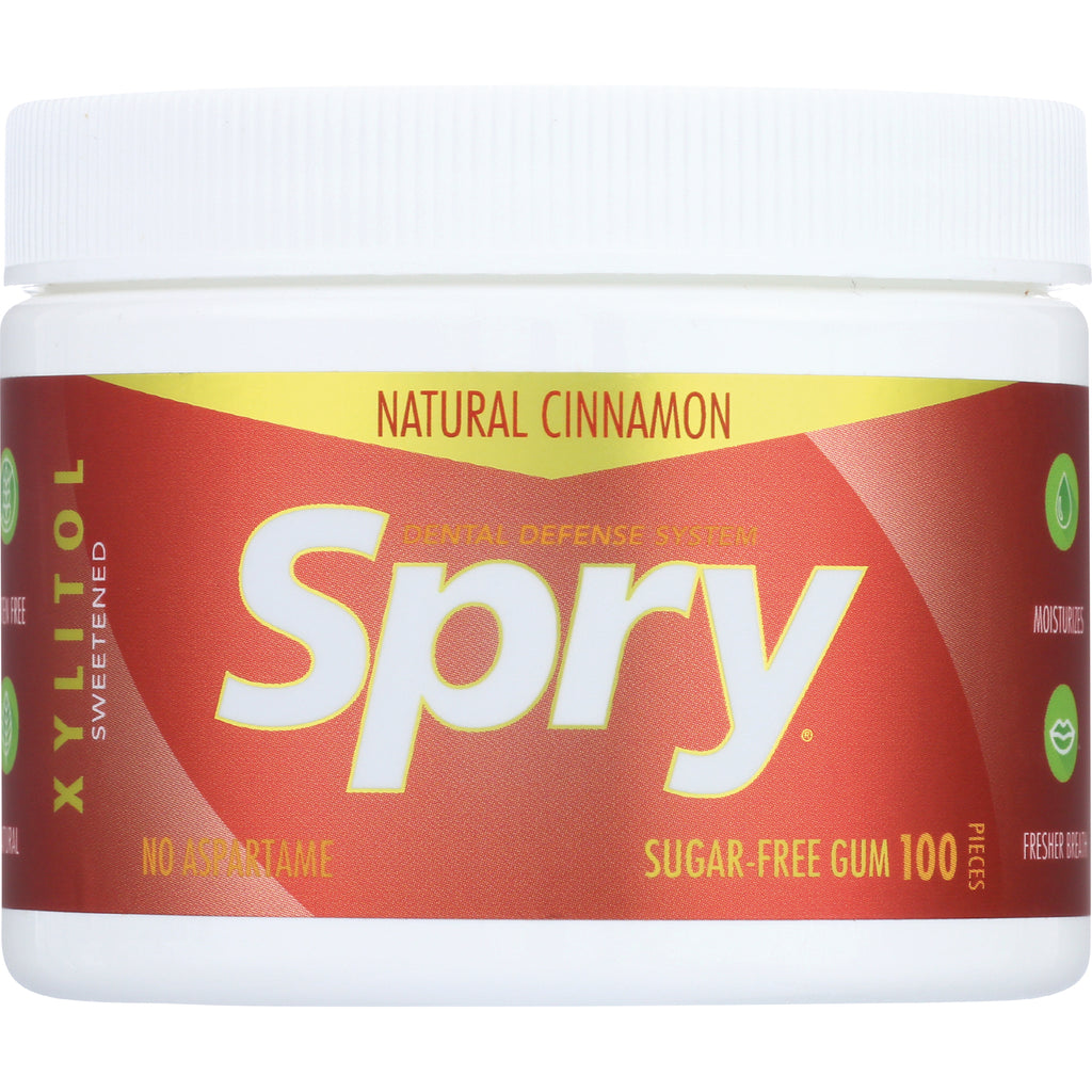 XL004 | Spry Natural Cinnamon sugar-free gum, xylitol sweetened, 100 pieces - Thumbnail