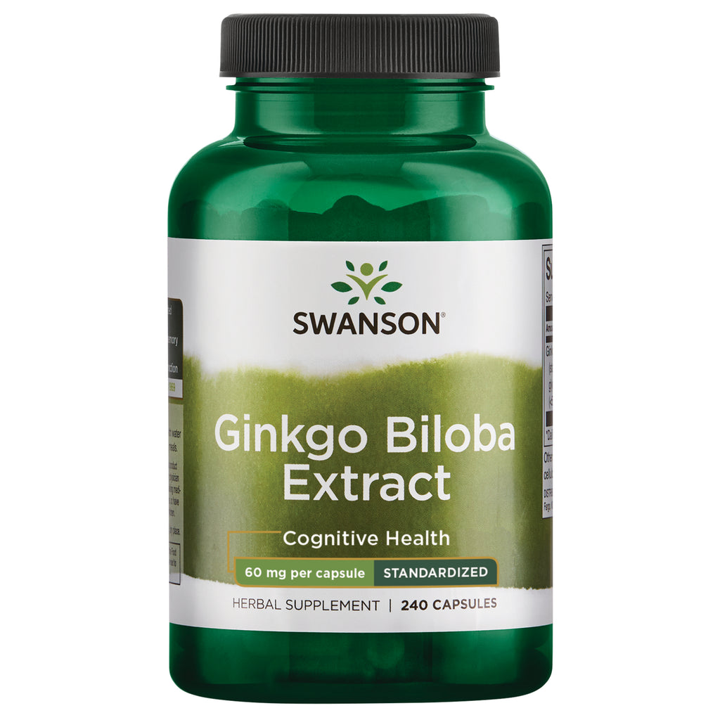 SW893 | Four Swanson Ginkgo Biloba Extract bottles front view 240 capsules each - Thumbnail