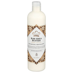 NBH047 | Nubian Heritage Raw Shea Butter body lotion 13 fl oz white bottle front label