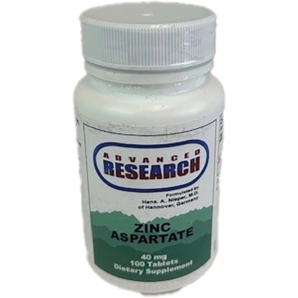 ADR027 | Advanced Research Zinc Aspartate 40 mg, 100 tablets dietary supplement bottle - Thumbnail