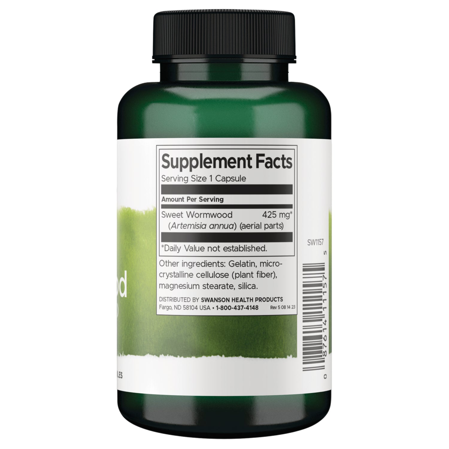 SW1157 | Back label with supplement facts and serving information