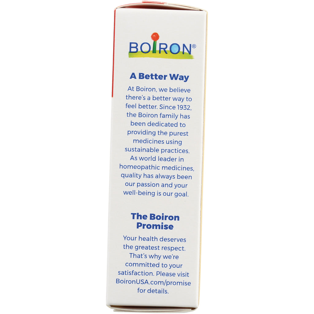 BRN123 | side panel of Boiron box showing A Better Way and The Boiron Promise text about product quality - Thumbnail