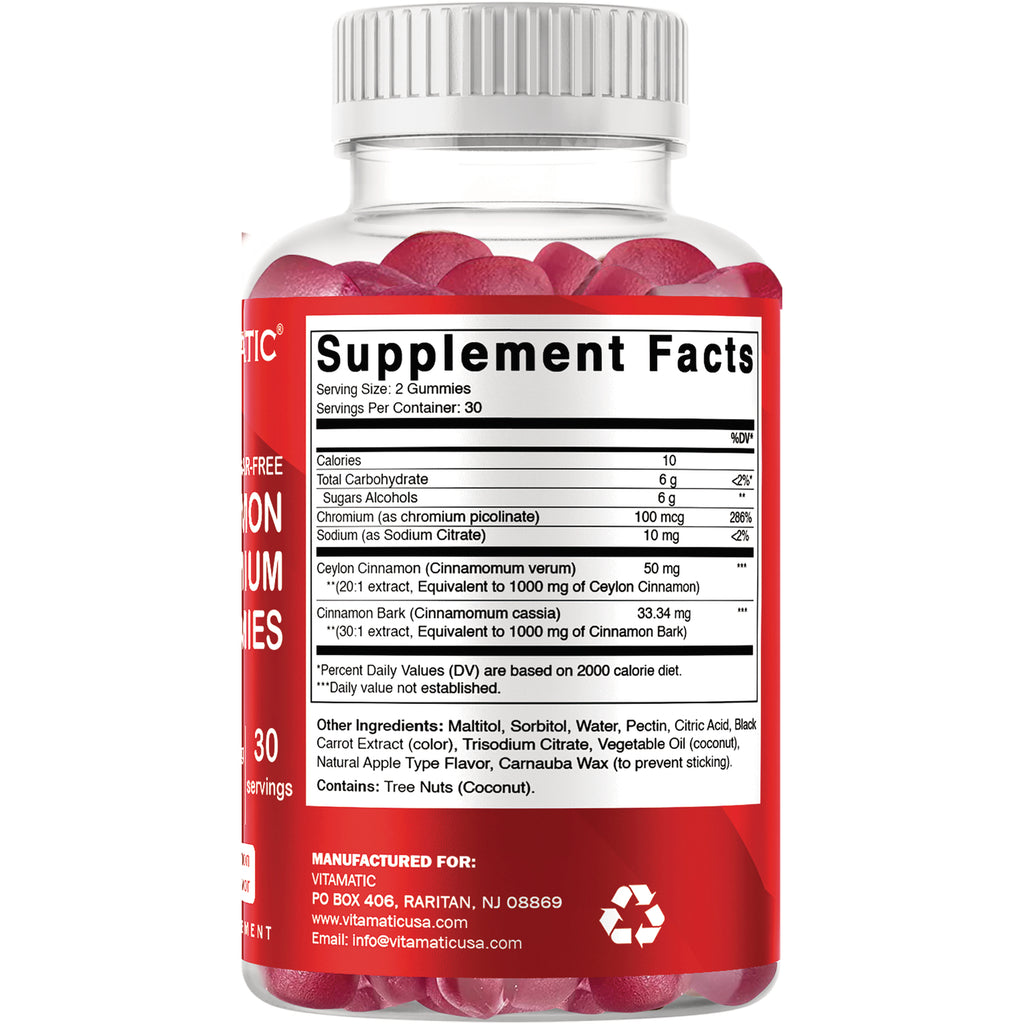 VAM013 | Back of gummy supplement bottle with Supplement Facts panel and ingredients list - Thumbnail