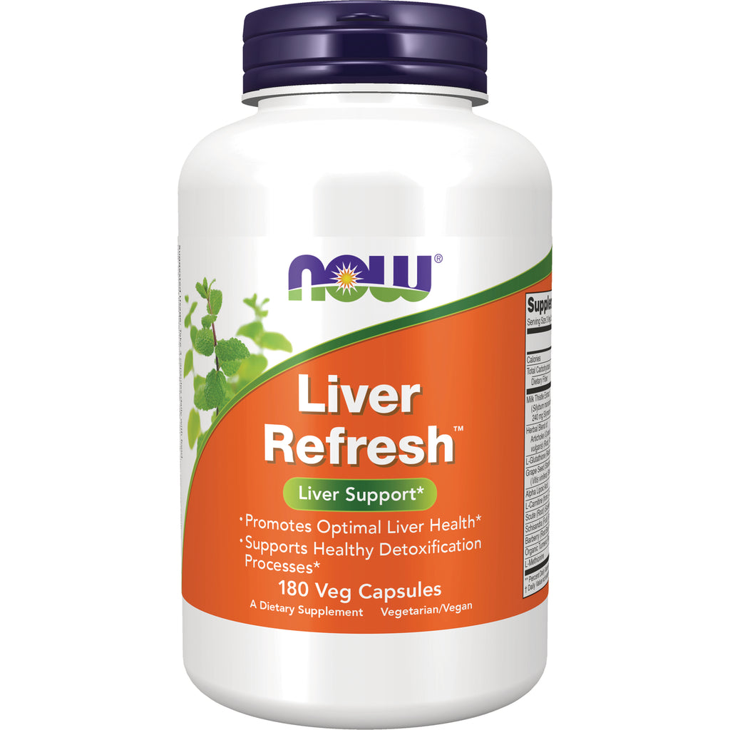 NWF1177 | NOW Liver Refresh bottle, 180 veg capsules, orange label with purple cap - Thumbnail