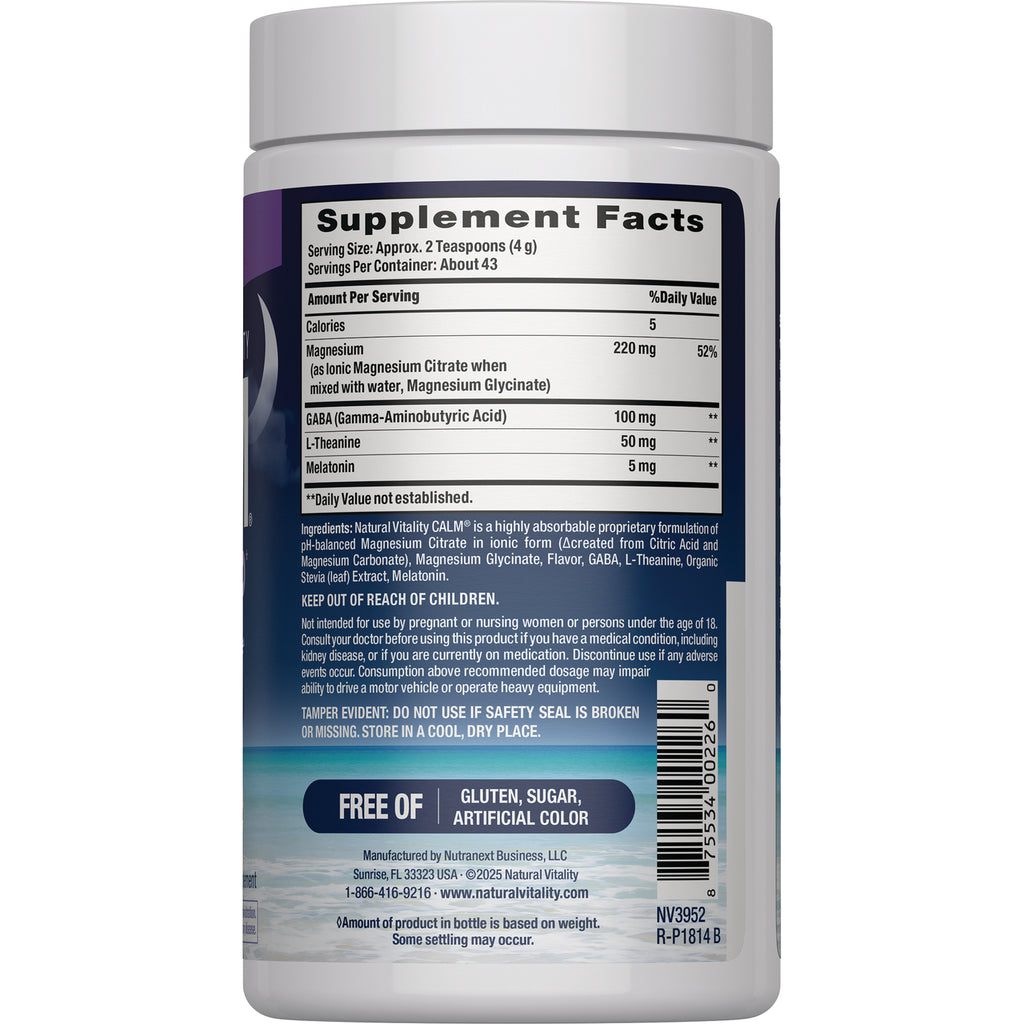 NVT071 | Back of supplement bottle showing Supplement Facts, ingredients, barcode, and FREE OF gluten, sugar, artificial color panel - Thumbnail