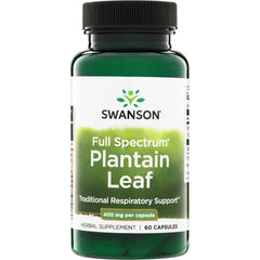 SW1269 | Swanson Full Spectrum Plantain Leaf supplement, 400 mg per capsule, 60 capsules