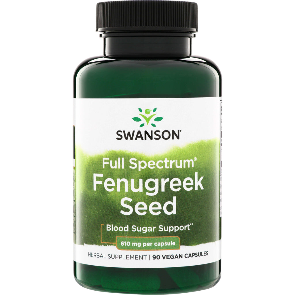 SW1335 | Swanson Full Spectrum Fenugreek Seed, Blood Sugar Support, 610 mg per capsule, 90 vegan capsules - Thumbnail