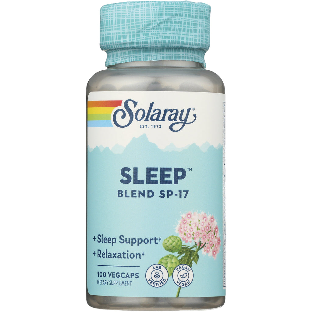 SLR222 | Solaray Sleep Blend SP-17, 100 vegcaps dietary supplement for sleep support + relaxation - Thumbnail