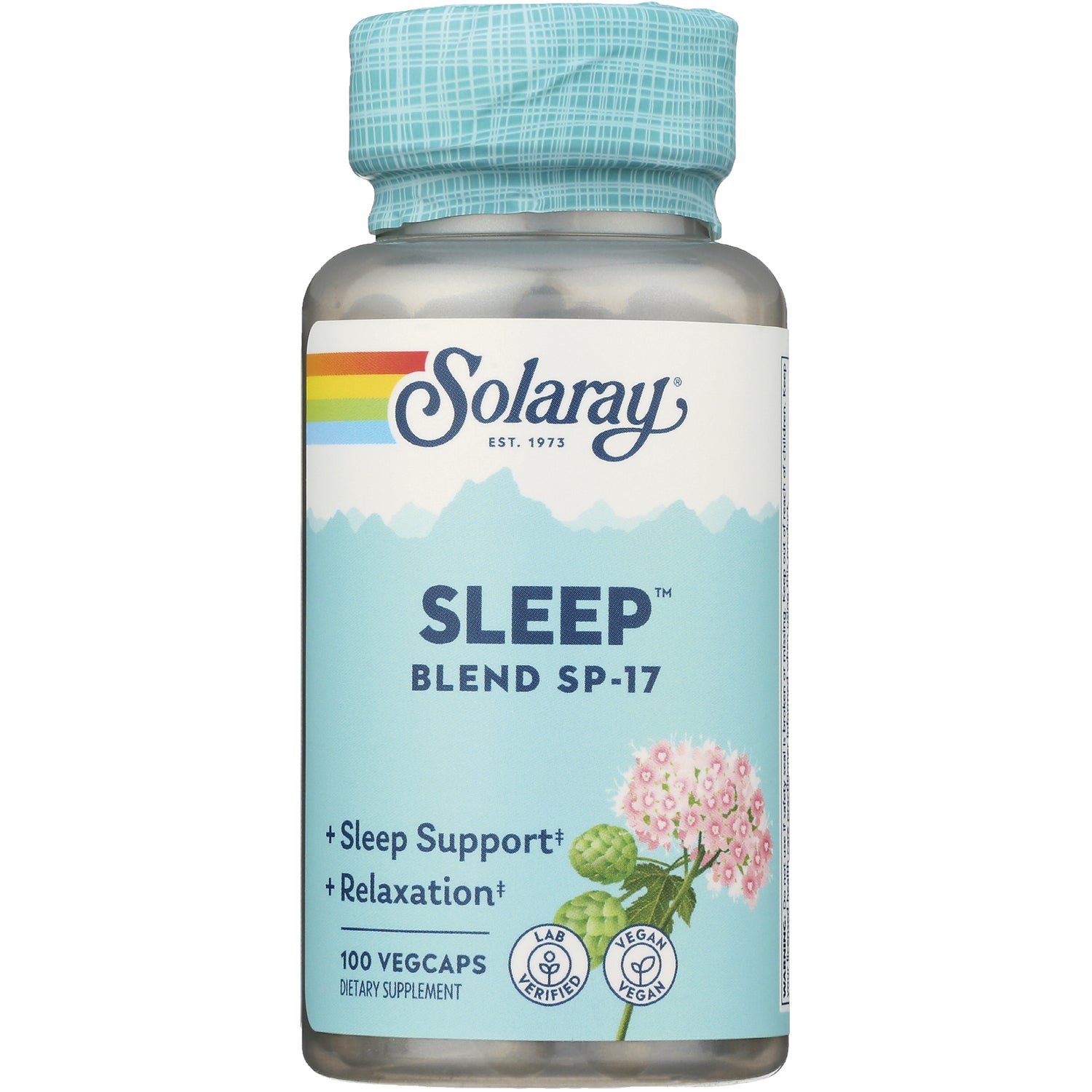 SLR222 | Solaray Sleep Blend SP-17, 100 vegcaps dietary supplement for sleep support + relaxation