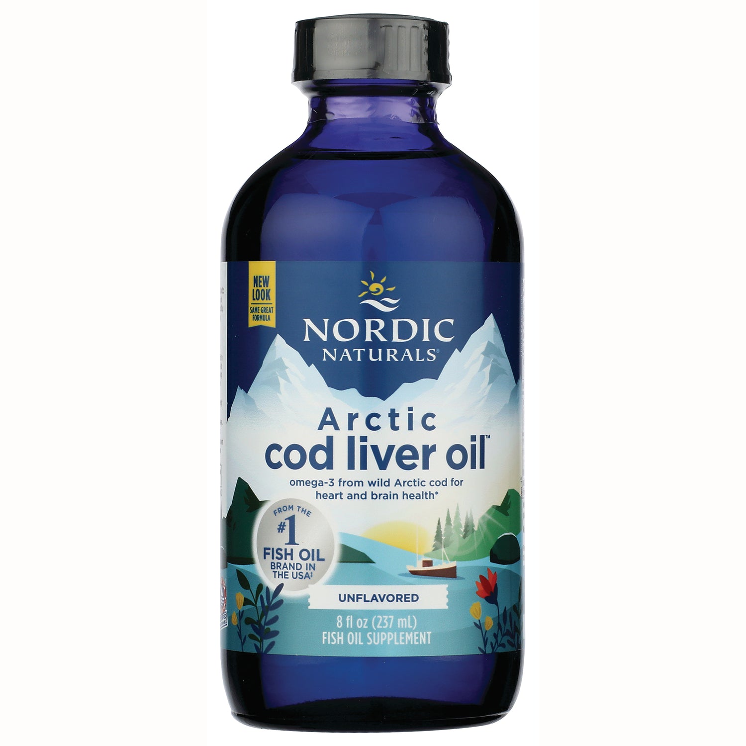NRN021 | Nordic Naturals Arctic cod liver oil bottle, unflavored, 8 fl oz