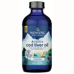 NRN021 | Nordic Naturals Arctic cod liver oil bottle, unflavored, 8 fl oz