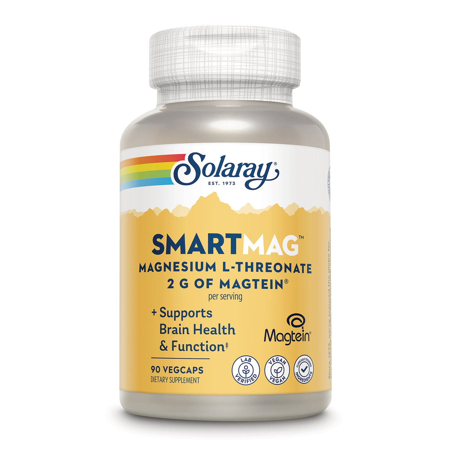 SLR535 | Solaray SmartMag Magnesium L-Threonate supplement, 90 VegCaps, supports brain health and function