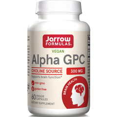 JR183 | Jarrow Formulas Alpha GPC vegan 300 mg bottle, choline source, 60 veggie capsules supports brain health