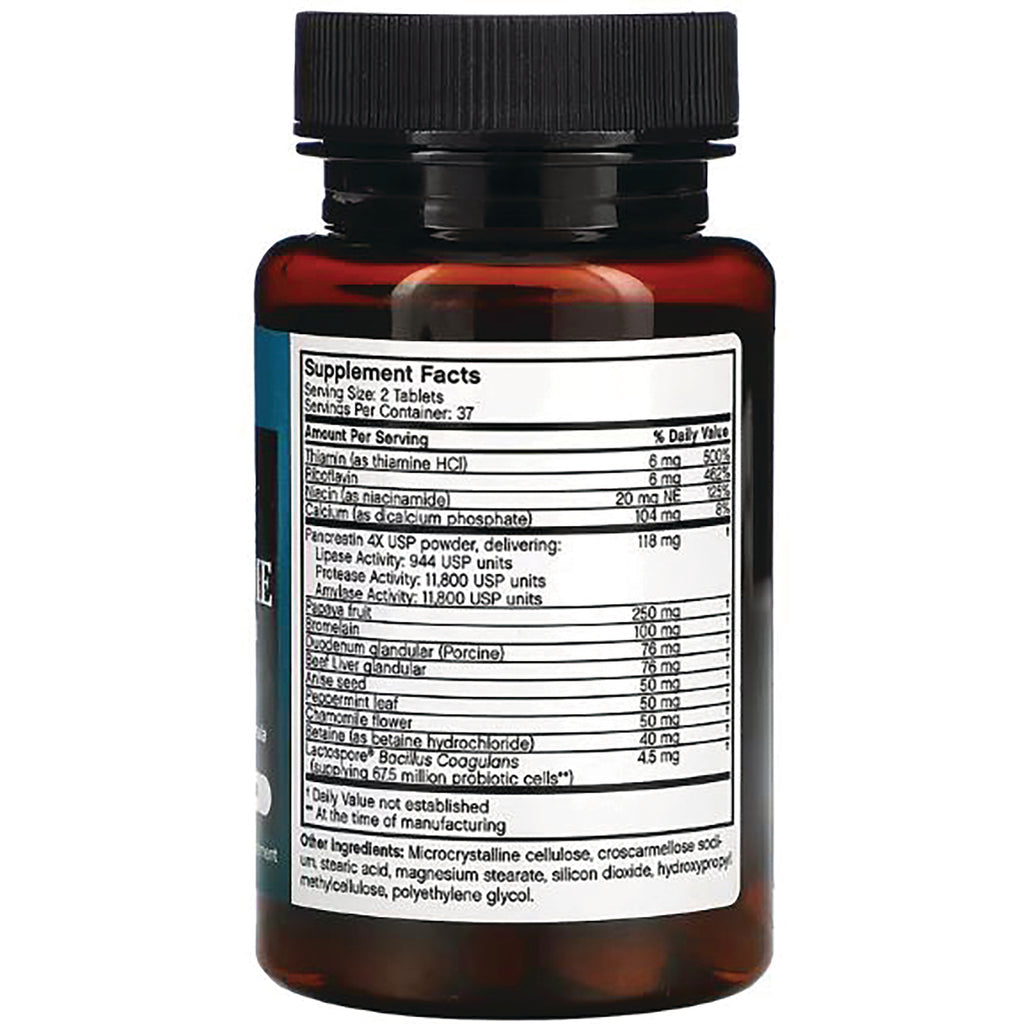 FB079 | back label of brown supplement bottle showing Supplement Facts panel and ingredient list - Thumbnail