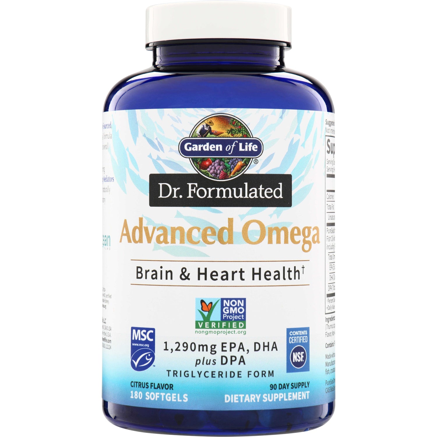 GLF322 | Garden of Life Dr. Formulated Advanced Omega Brain & Heart Health, 180 softgels