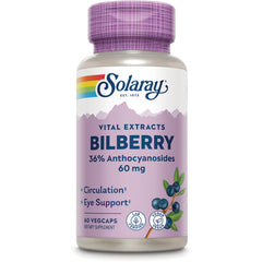 SLR326 | Solaray Vital Extracts Bilberry 60 mg, 36% Anthocyanosides, 60 VegCaps