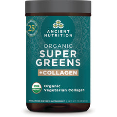 ATN114 | Ancient Nutrition Organic Super Greens +Collagen powder jar label with USDA Organic seal