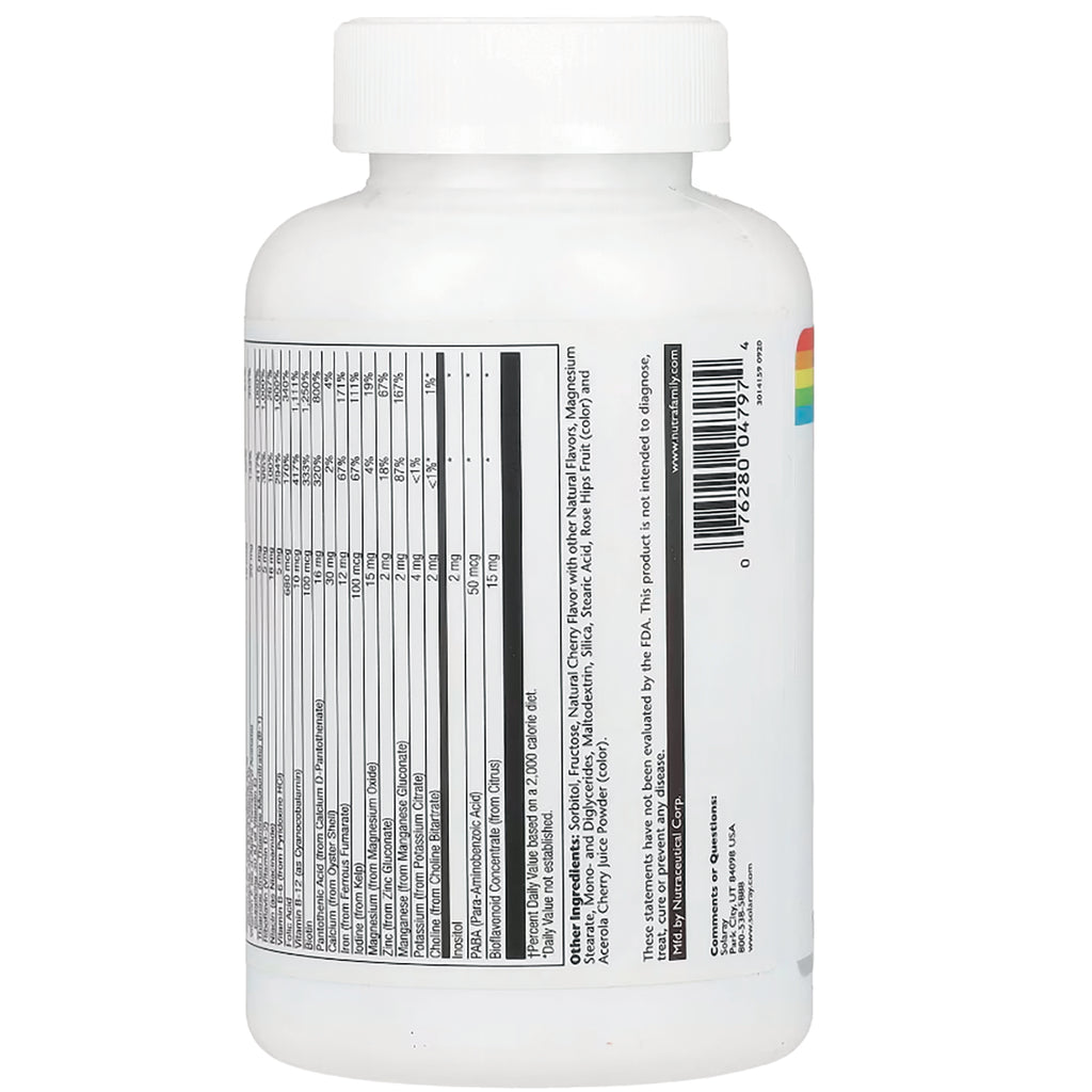 SLR340 | Supplement bottle back label with Supplement Facts, ingredients, and barcode - Thumbnail