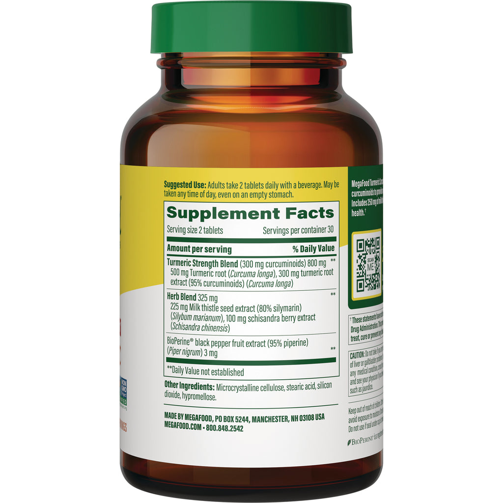 MGF063 | Back of amber supplement bottle showing Supplement Facts label, ingredient list, and suggested use - Thumbnail