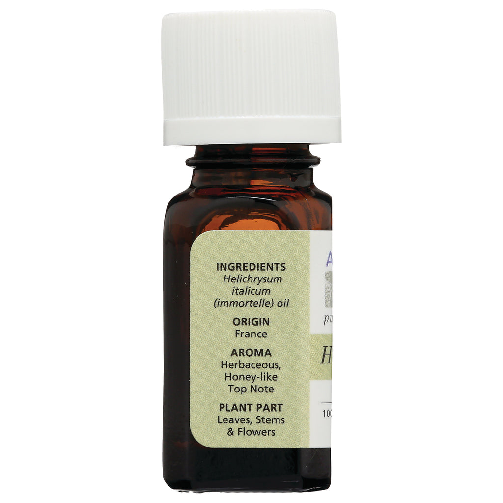 ARC069 | Back label of amber essential oil bottle listing ingredients, origin France, aroma and plant part - Thumbnail