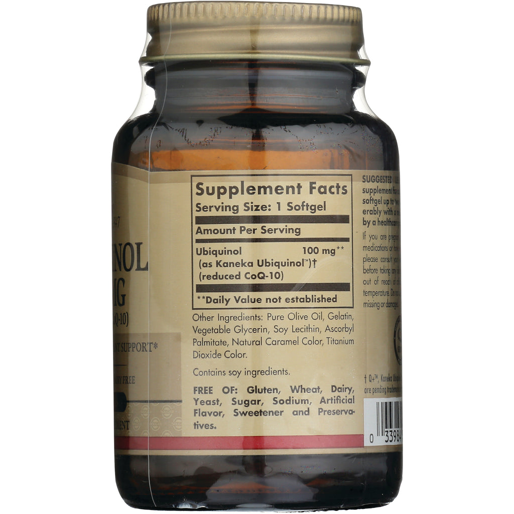 SLG303 | back label showing Supplement Facts panel with Ubiquinol 100 mg and ingredient list - Thumbnail