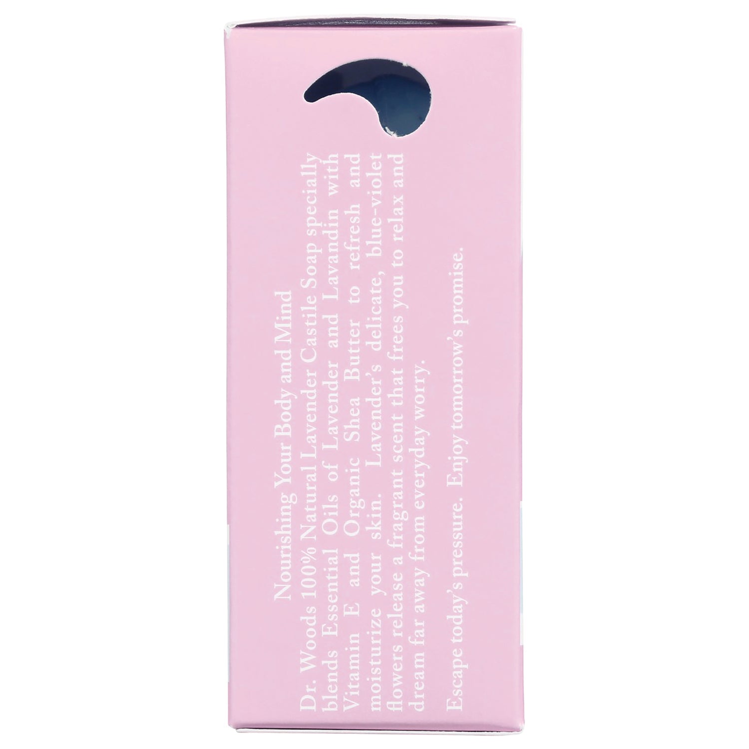 DRW018 | pink product box side panel with vertical white ingredient and product description text