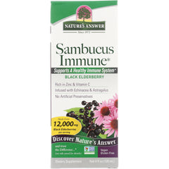 NAT121 | Nature's Answer Sambucus Immune black elderberry dietary supplement front packaging