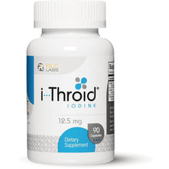 RLC002 | White bottle of i-Throid iodine dietary supplement 12.5 mg, label shows 90 capsules