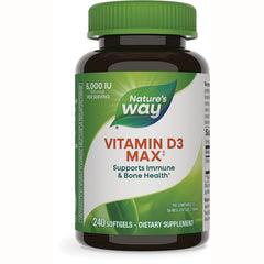 NW817 | Nature's Way Vitamin D3 Max 5,000 IU, 240 softgels dietary supplement
