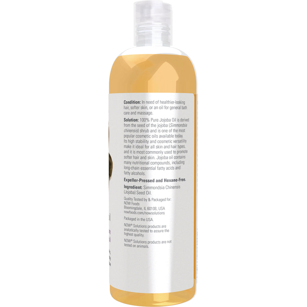 NWF1081 | Back label of jojoba oil bottle showing ingredients, usage and product information - Thumbnail