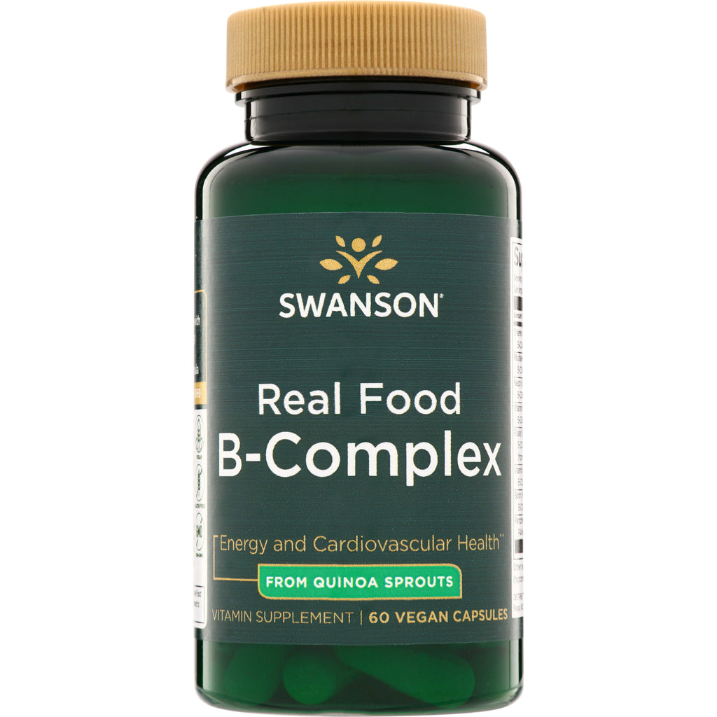 SWU1040 | Swanson Real Food B-Complex supplement bottle, 60 vegan capsules - Thumbnail