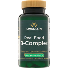 SWU1040 | Swanson Real Food B-Complex supplement bottle, 60 vegan capsules