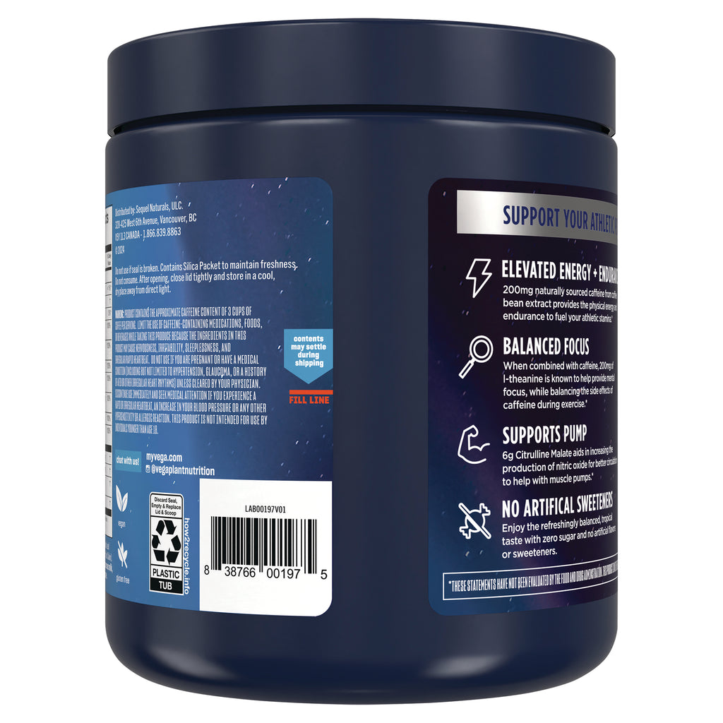 VGA008 | Back label with benefits: Elevated Energy, Balanced Focus, Supports Pump, No Artificial Sweeteners - Thumbnail