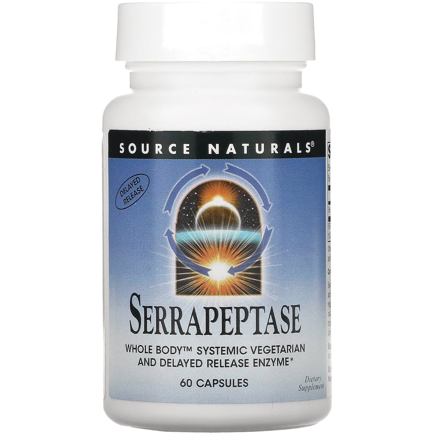 SN731 | Source Naturals Serrapeptase delayed release enzyme, 60 capsules