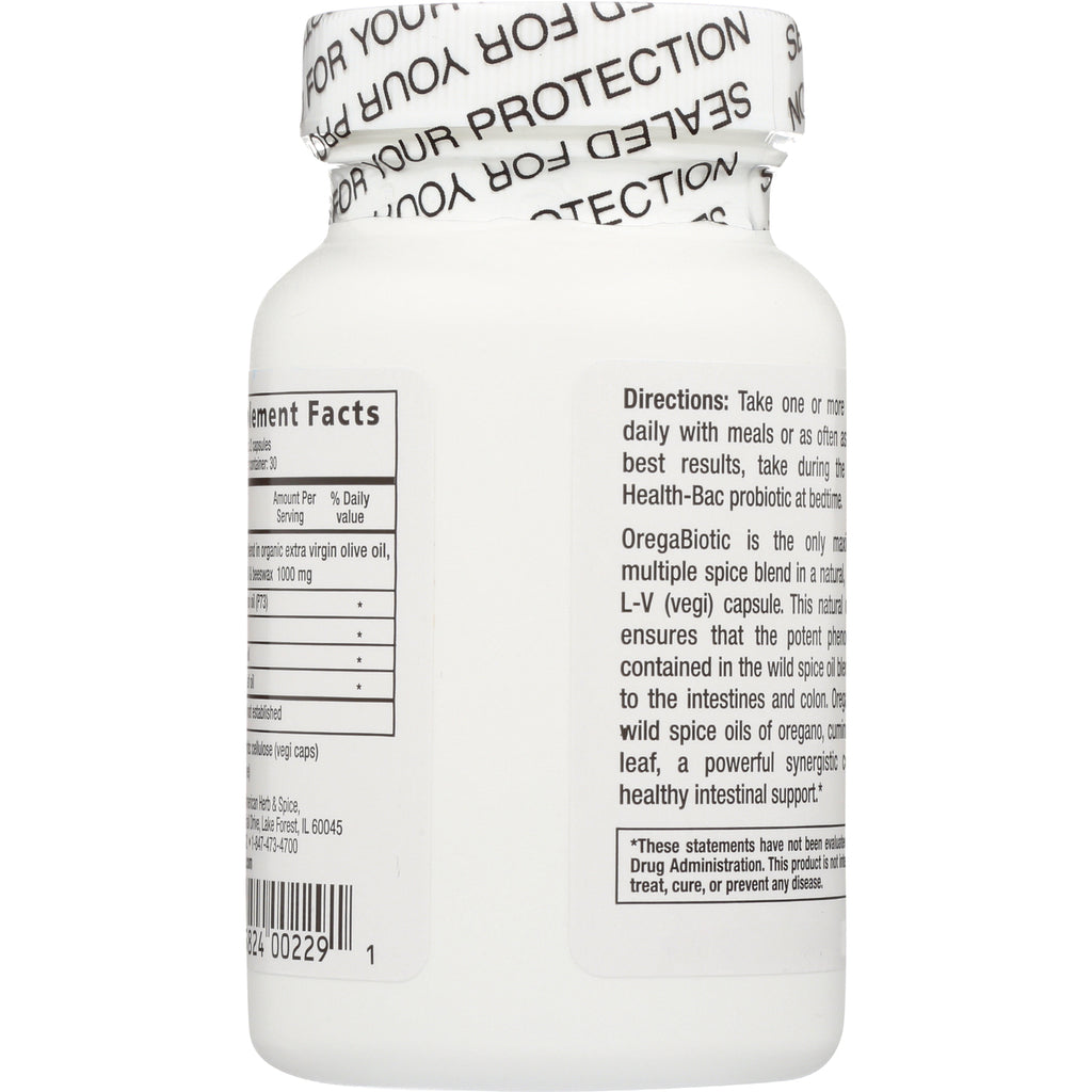NHS009 | white supplement bottle back showing directions, supplement facts, barcode and tamper-evident seal - Thumbnail