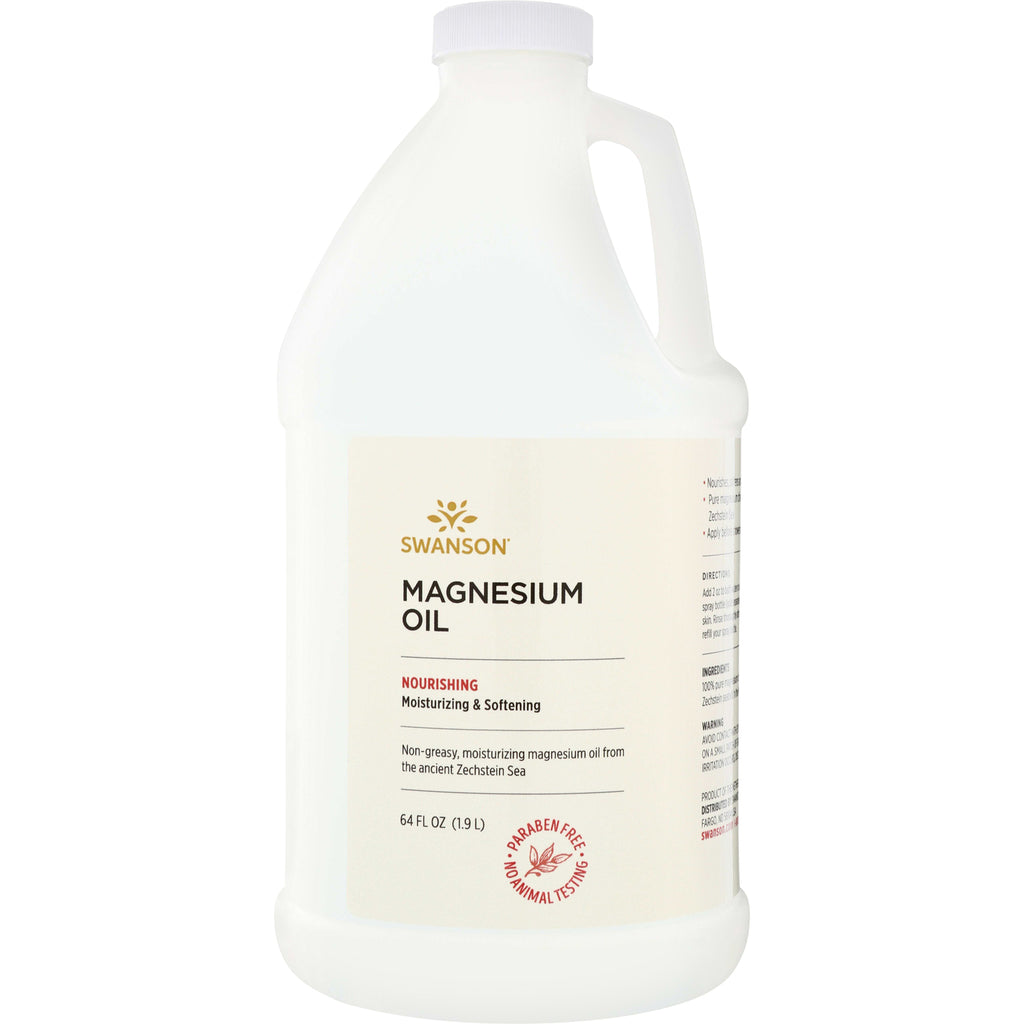 SWU496 | Swanson Magnesium Oil 64 fl oz jug, Nourishing, Moisturizing & Softening - Thumbnail