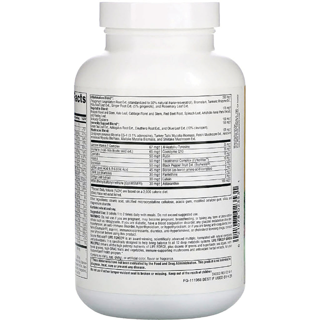 SN385 | Back label with Supplement Facts, ingredients, and barcode on white supplement bottle - Thumbnail