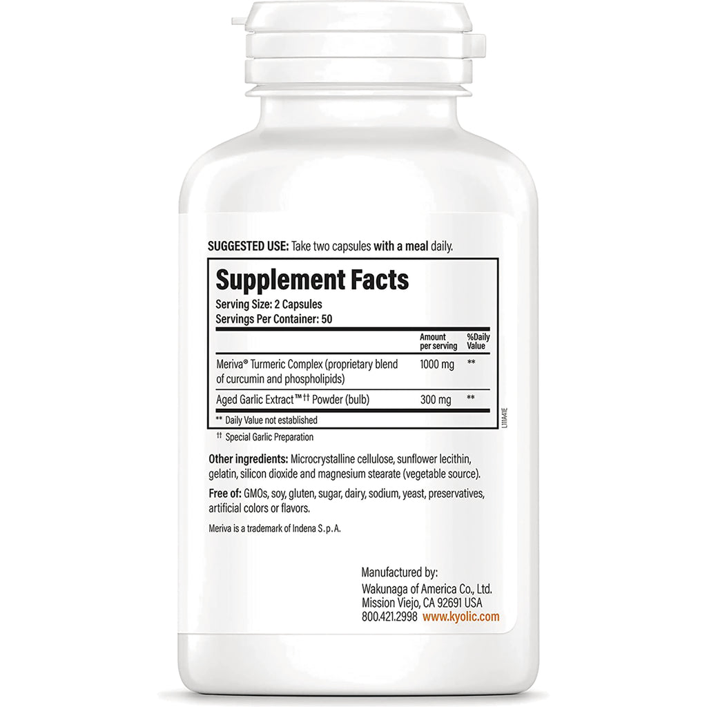 KY122 | back of white supplement bottle showing Supplement Facts label with serving size 2 capsules and ingredient list - Thumbnail