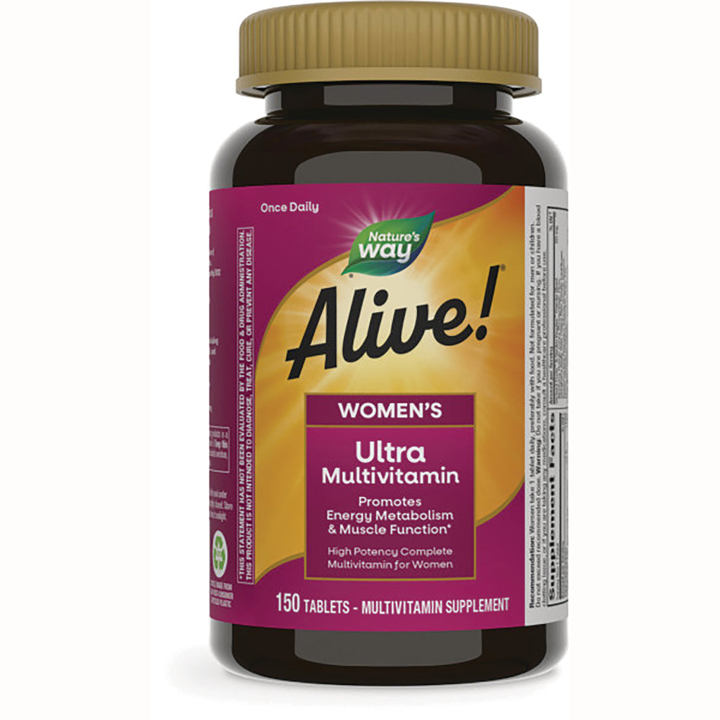 NW1047 | Alive! Women's Ultra Multivitamin 150 tablets brown bottle with gold cap - Thumbnail